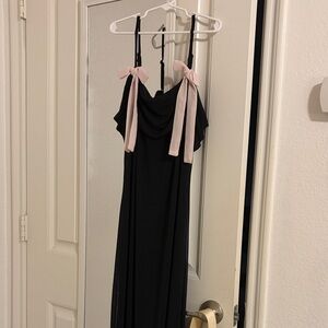 Wild Fable Black Maxi Dress with Pink Accents